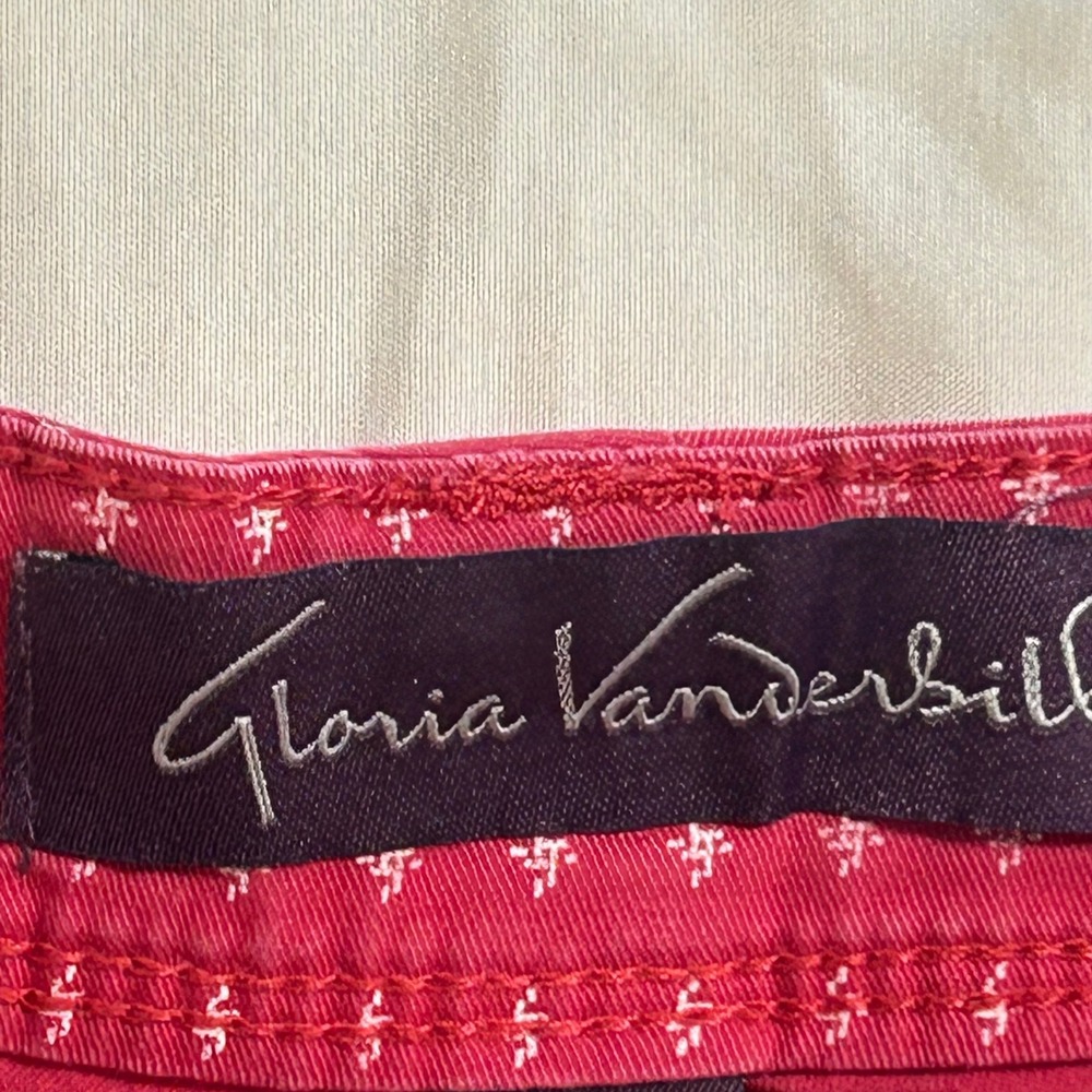 Gloria Vanderbilt Gabrielle Shorts Pink White Starburst Print Cotton Stretch 16 - Picture 8 of 12
